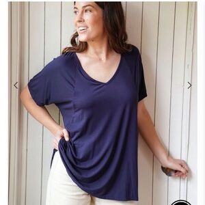 Carly Jean Los Angeles navy CJ’s Favorite boyfriend tee oversized tee size XL